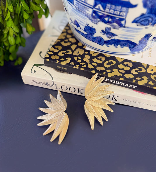 Palm Royale Gold Burst Statement Earring