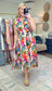 Private Island Palm Print Midi Dress