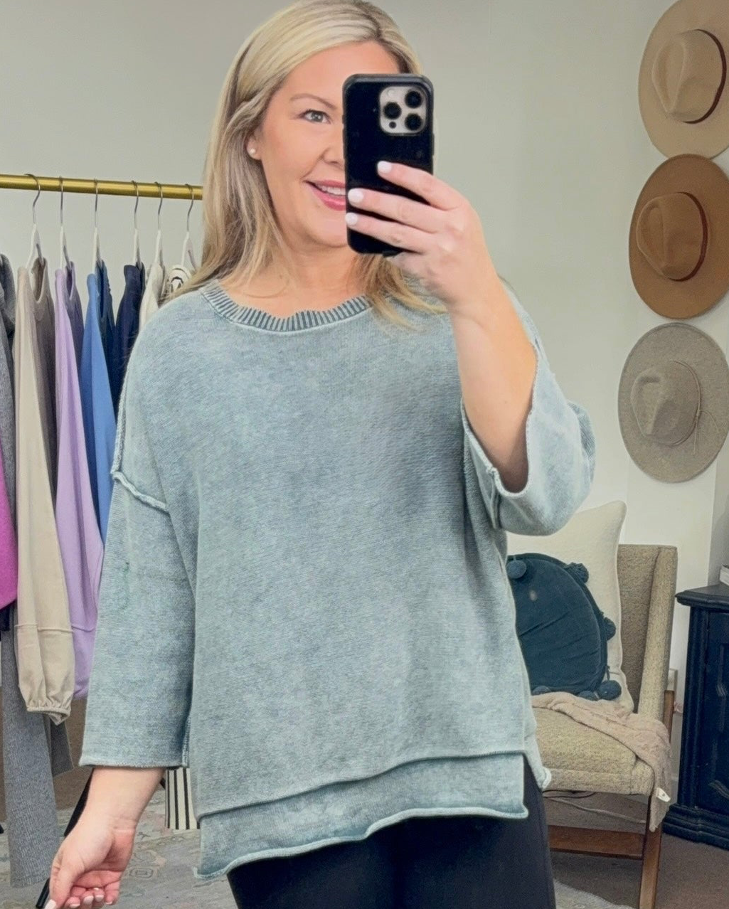 Take the Day Mineral Wash Knit Top
