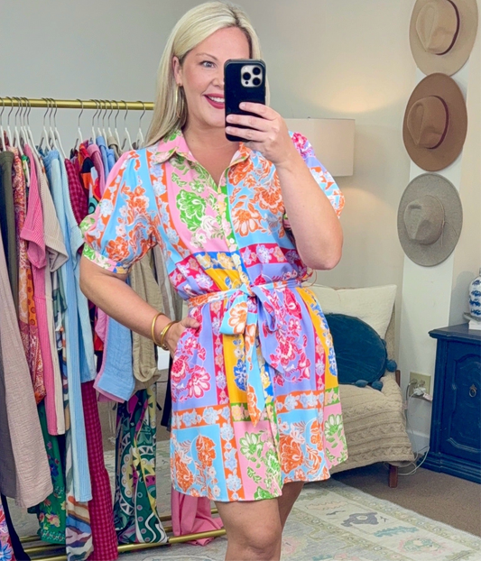 Sights of Nantucket Printed Shirt Dress