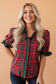 Holiday House Tartan Ruffle Blouse