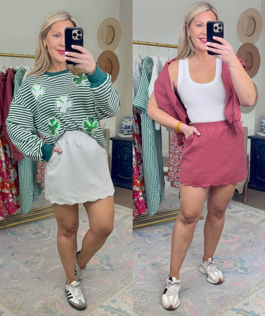 Sweetest Serve Scallop Athleisure Skirt