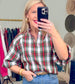 Holiday Heritage Tartan Ruffle Neck Blouse
