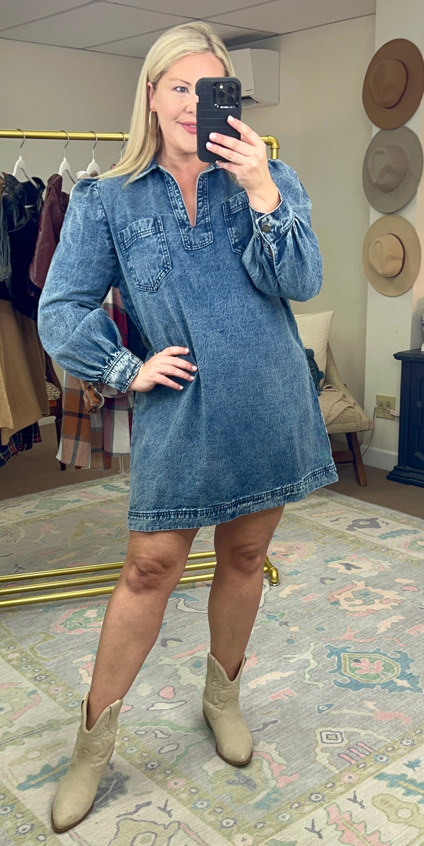 Heart And Soul Acid Wash Denim Dress