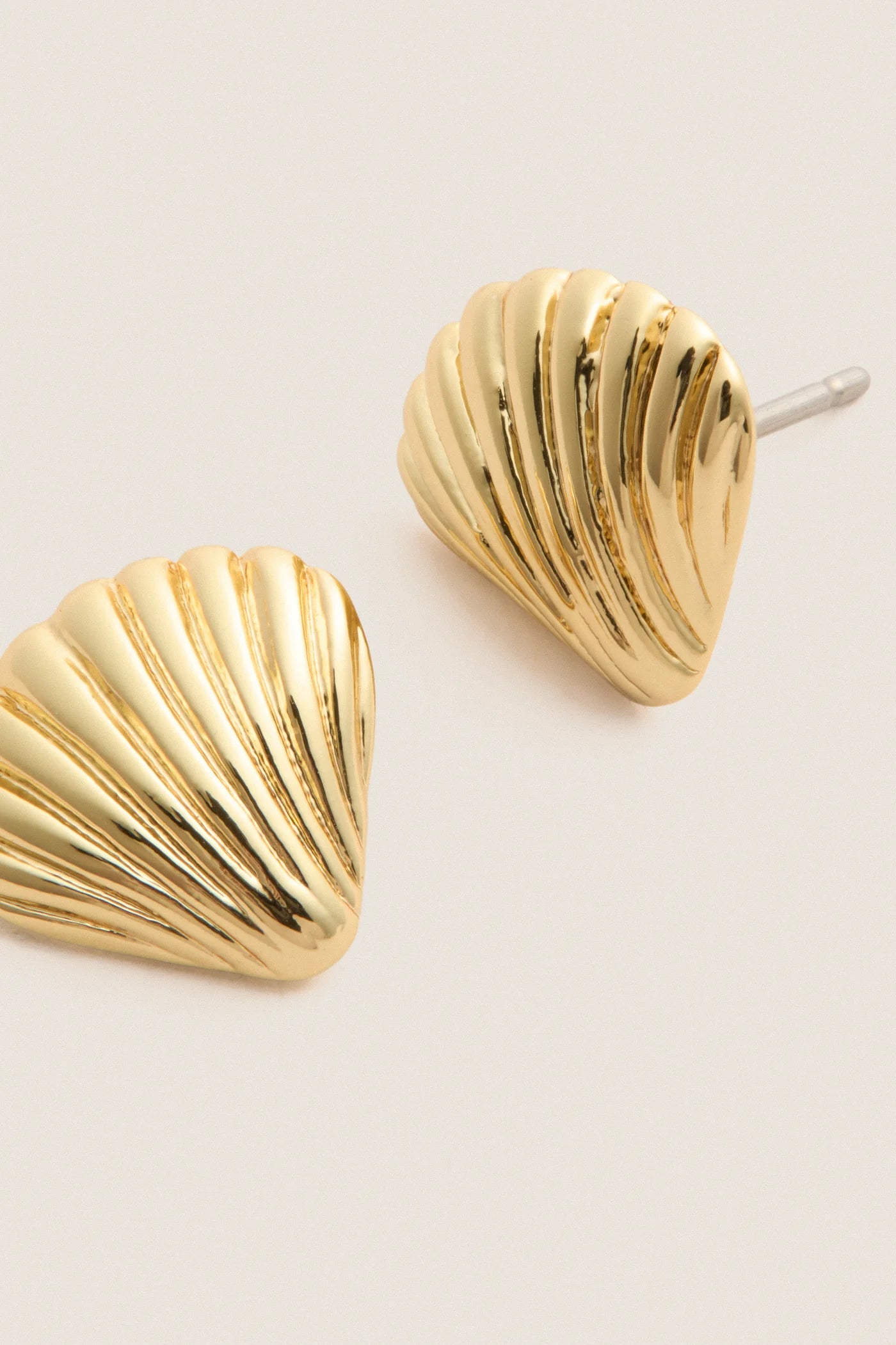 Golden Tide Shell Stud Earrings