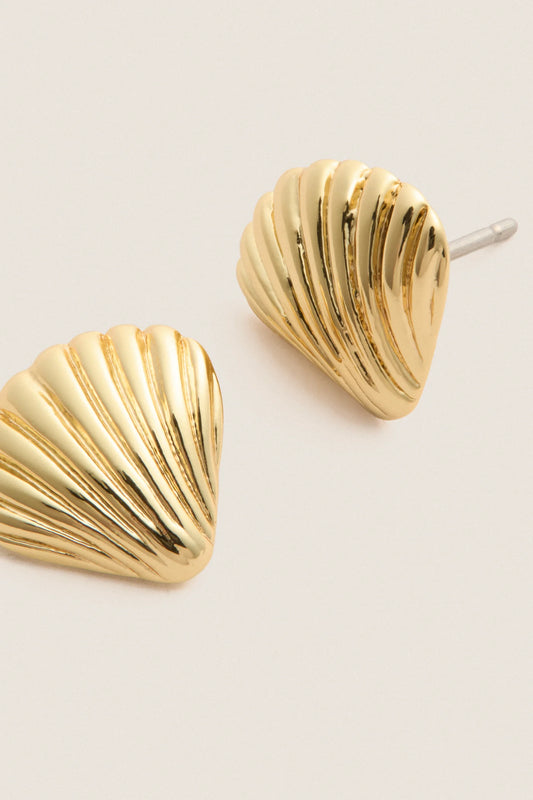 Golden Tide Shell Stud Earrings