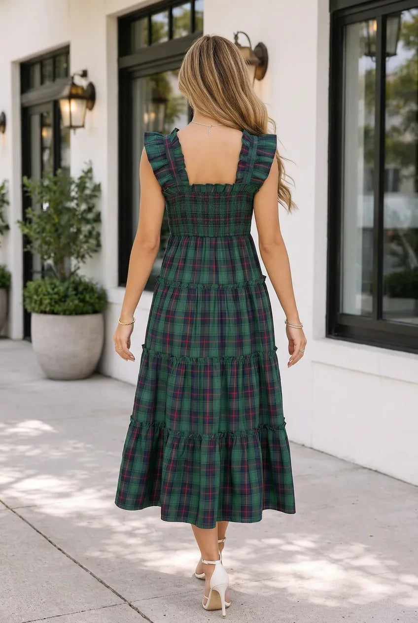 Merry & Plaid Green Tartan Nap Dress