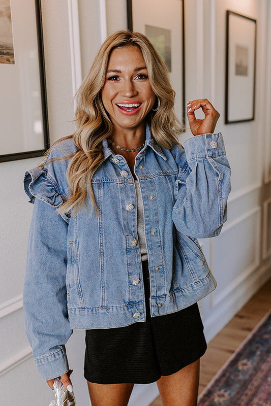 ✨DEAL OF THE DAY✨ City Slicker Ruffle Denim Jacket