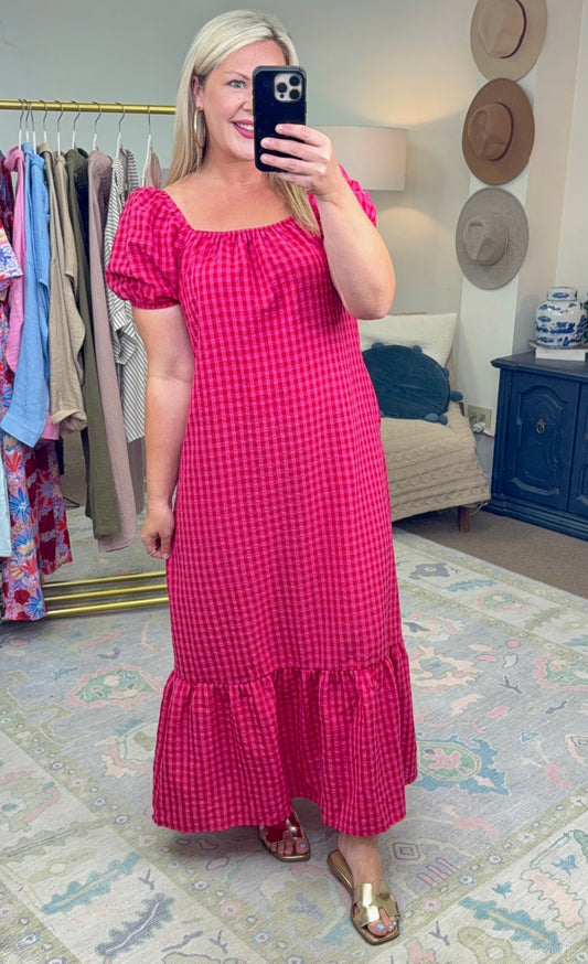 Check Yes or No Maxi Dress