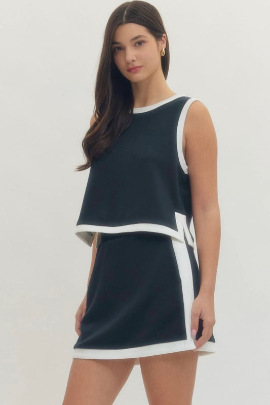 **MORE COLORS** Winning Streak Contrast Trim Skirt