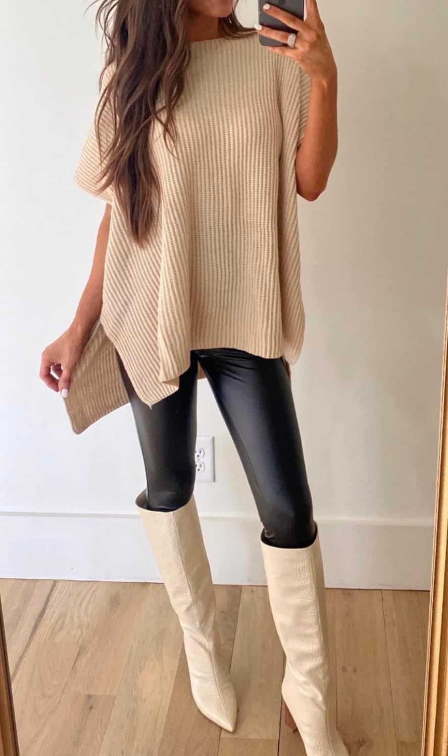 All Again Slouchy Knit Tunic Top