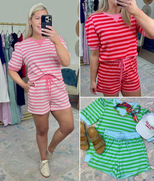 Cozy Cure Puff Sleeve Short Set