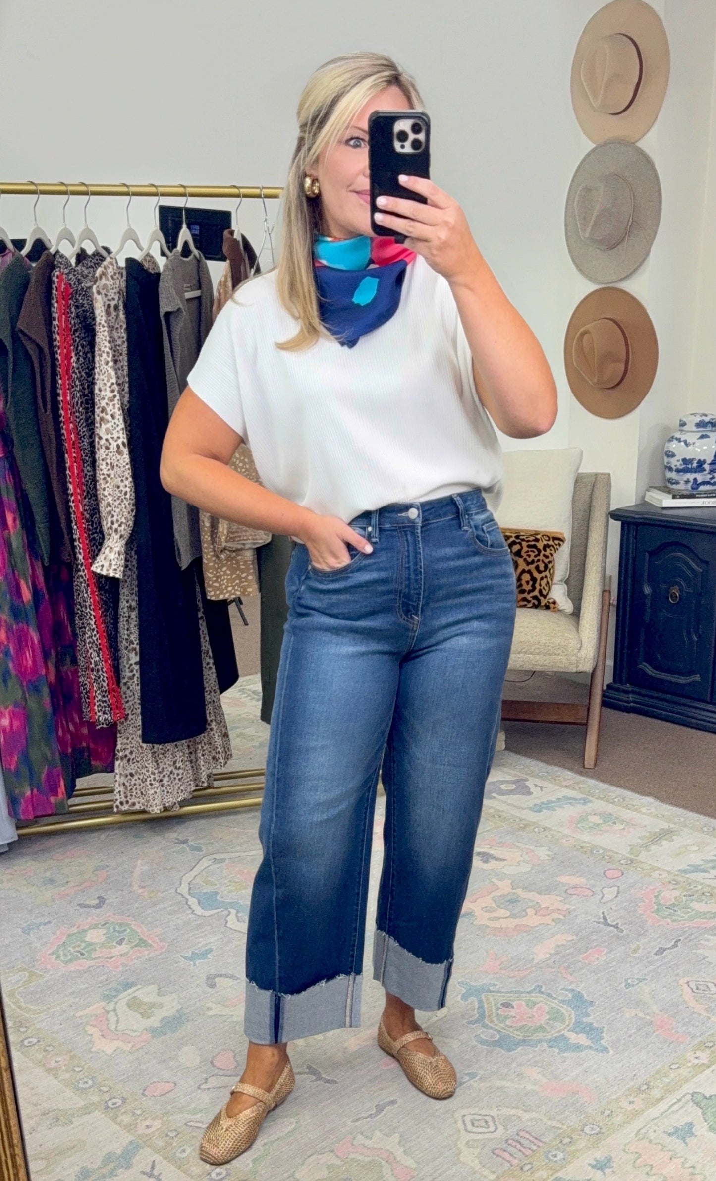RISEN: On the Road Crop Cuffed Denim
