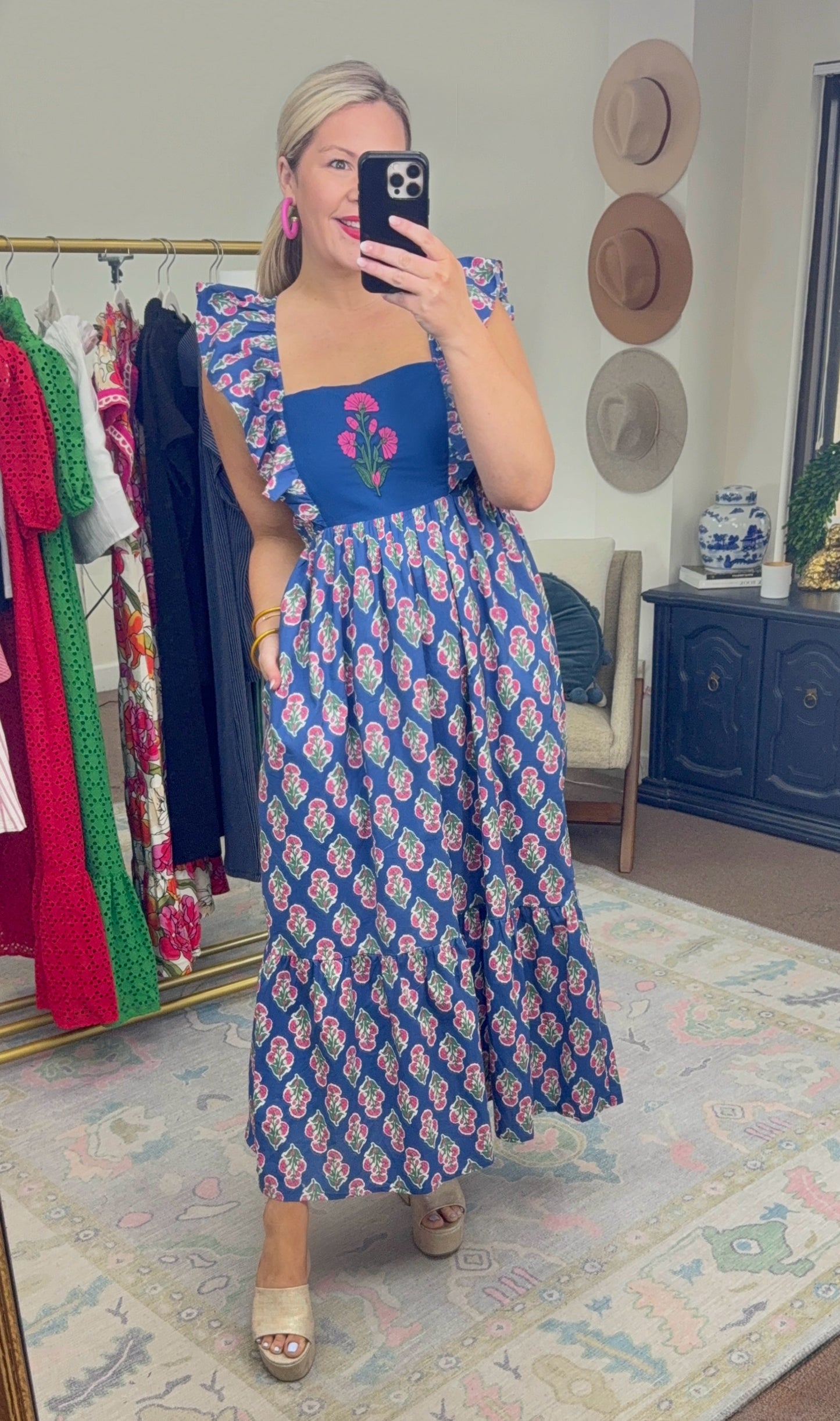 Garden Hymn Ruffle Midi Dress