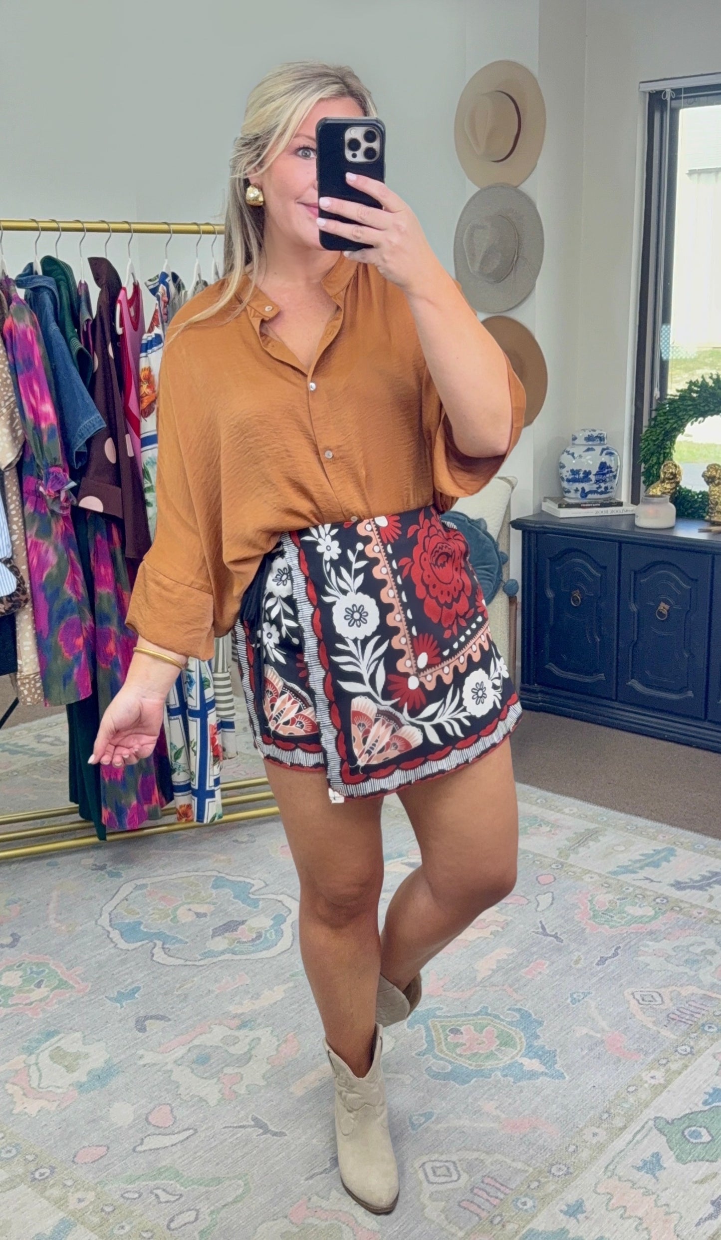 West of Here Printed Wrap Skort