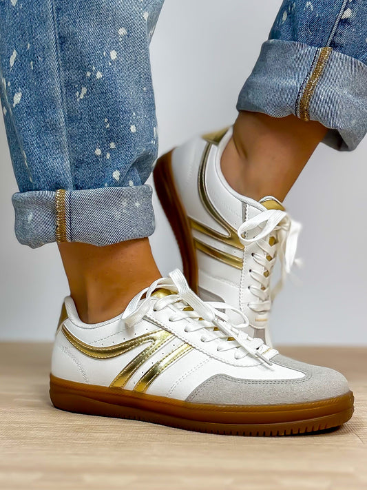 Run the Show Gold Accent Sneakers