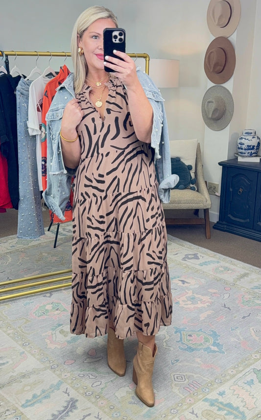 Hear Me Roar Ruffle Tiered Maxi Dress