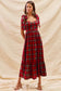 Bows & Mistletoes Tartan Tie Midi Dress