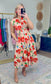 Painted Poppy Floral Print Midi Dress