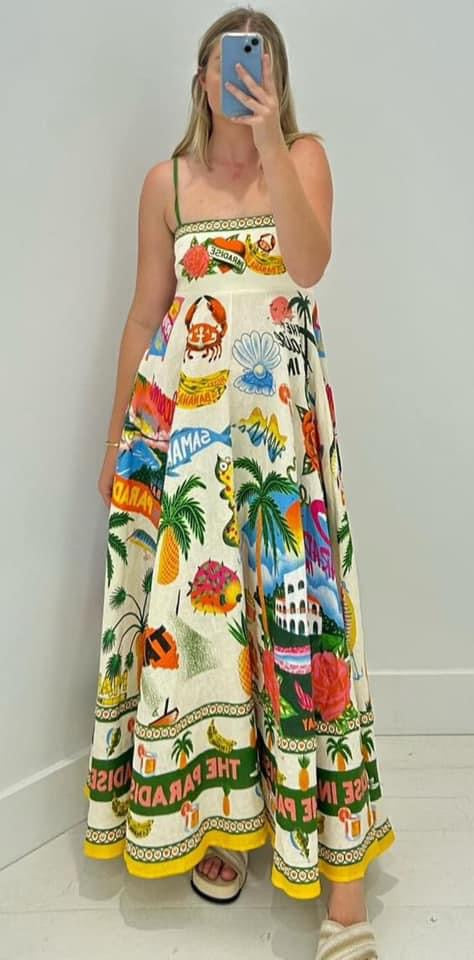 Resort Print Maxi Dress