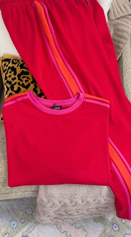 FATE: Track Record Colorblock Stripe Pullover Top