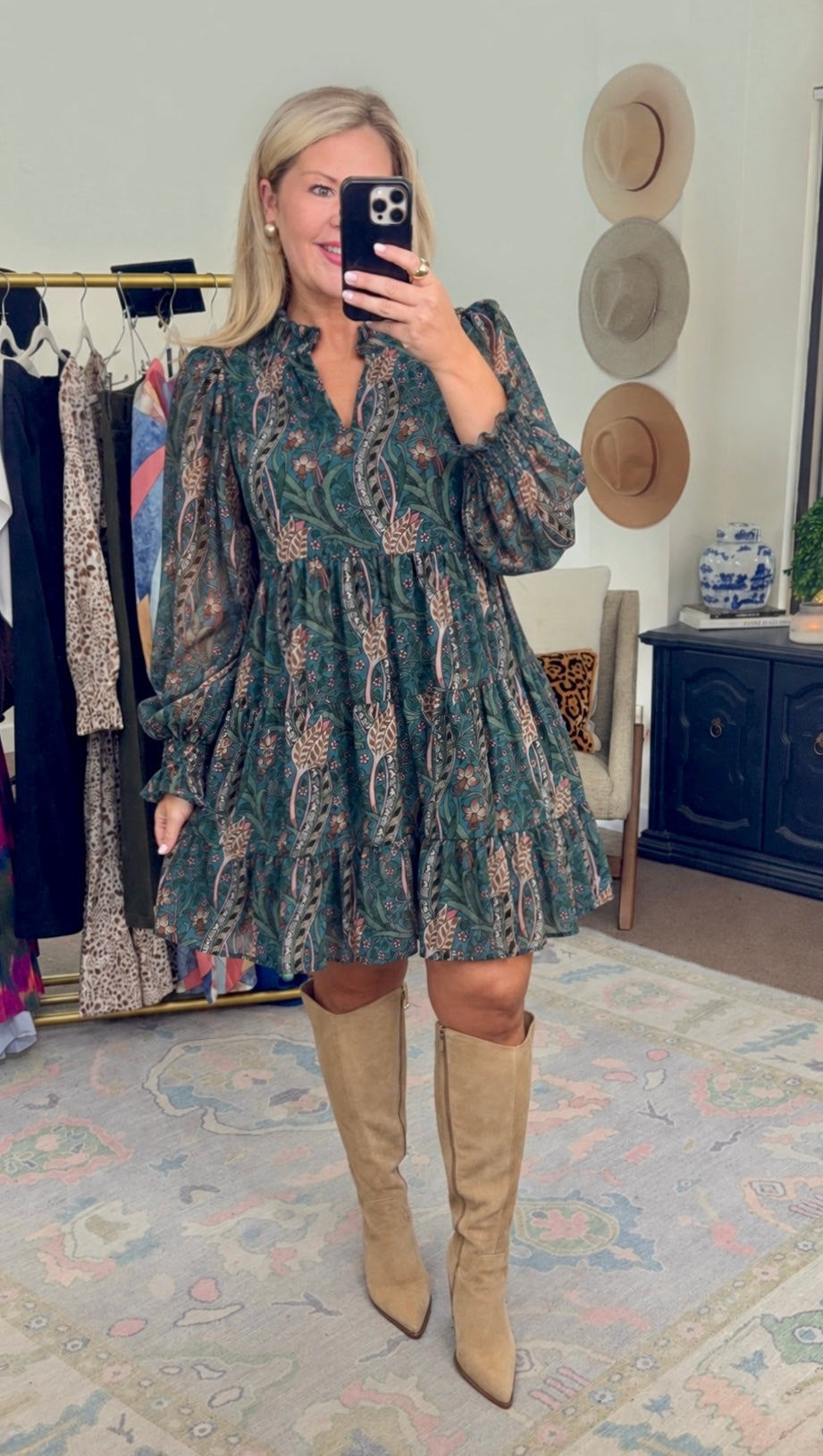 Teal Me a Secret Tiered Dress