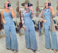 Night in Nashville Wide Leg Denim Jumpsuit