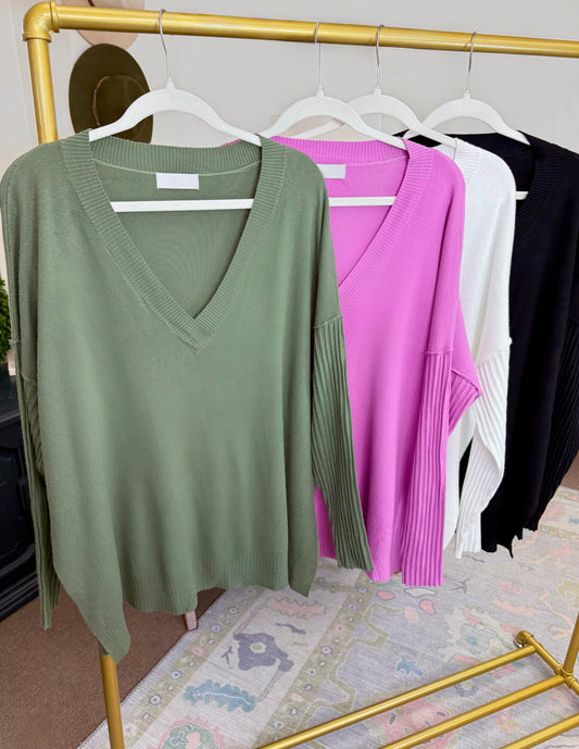 On Your Side Split Knit Tunic Top