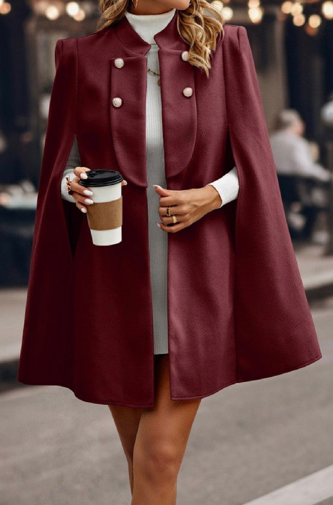 **MORE COLORS** Upper East Side Double Breasted Cape Coat