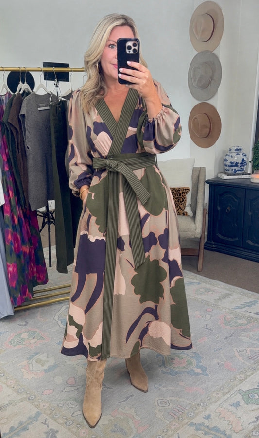 Picasso Perfection Print Midi Dress