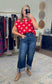 Polka Face Colorblock Dot Knit Top
