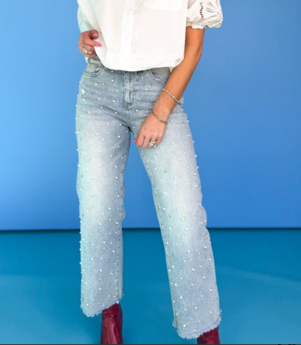 MICA: Strut Your Stuff Embellished Crop Denim