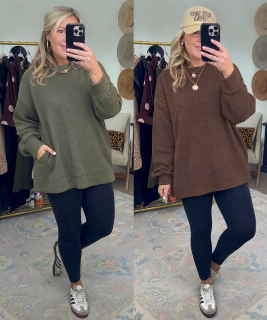 ✨SATURDAY STEAL✨ In Cozy Company Textured Pullover Top