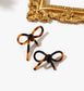 Tied and True Tortoise Resin Bow Stud Earrings