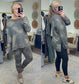 Fanning Split Side Pullover Top in Green Camo