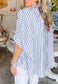 **MORE COLORS** Stripe Dolman Sleeve Button Down Blouse