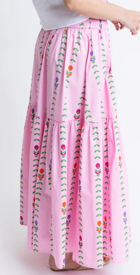 Full Bloom Smock Waist Tiered Skirt