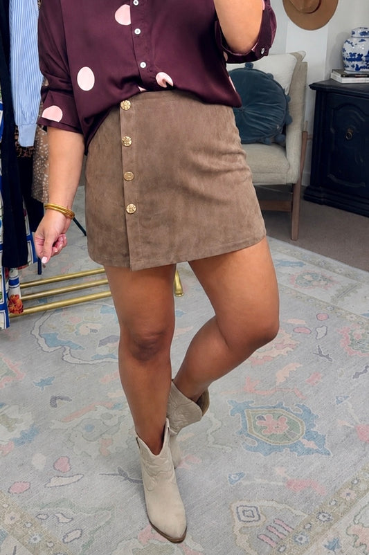 **MORE COLORS** Suede Ya Look Asymmetric Wrap Skort