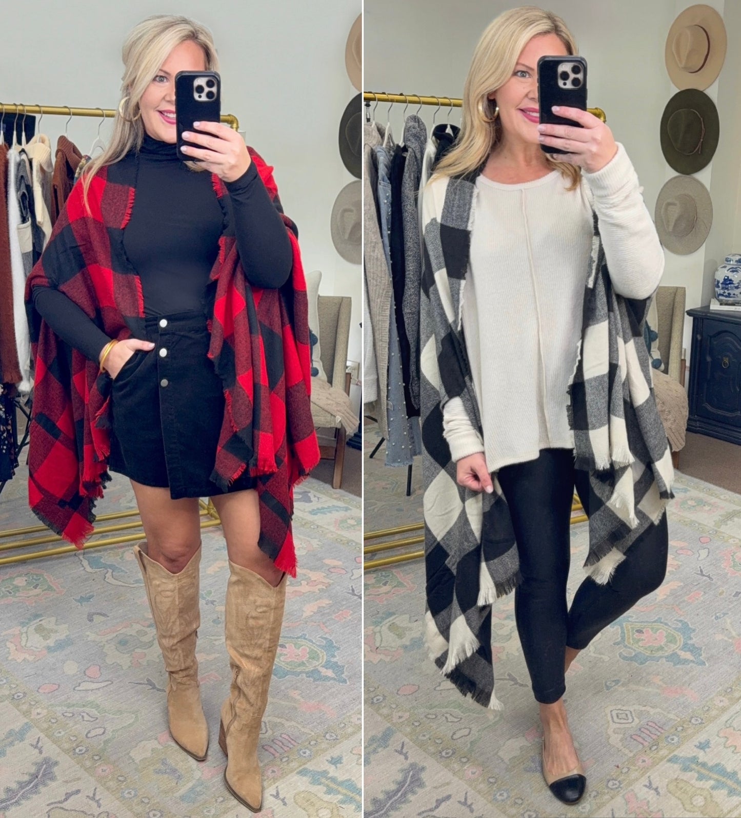 Wrapped in Love Buffalo Check Ruana Wrap