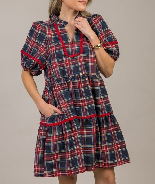 **MORE COLORS** The Sweetest Season Tartan Ric-Rac Dress
