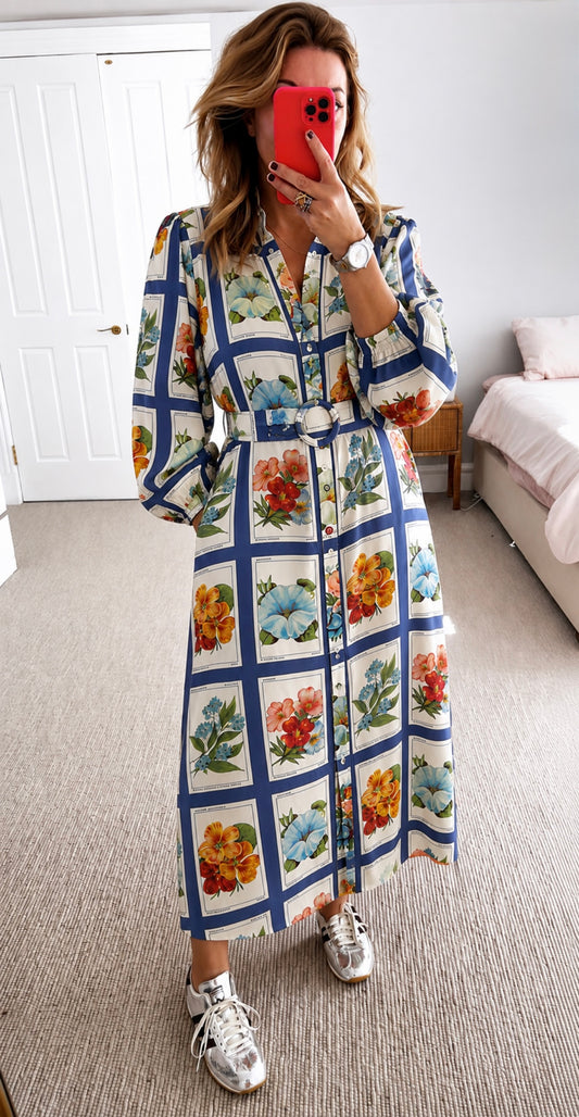 Archive Botanica Belted Midi Dress