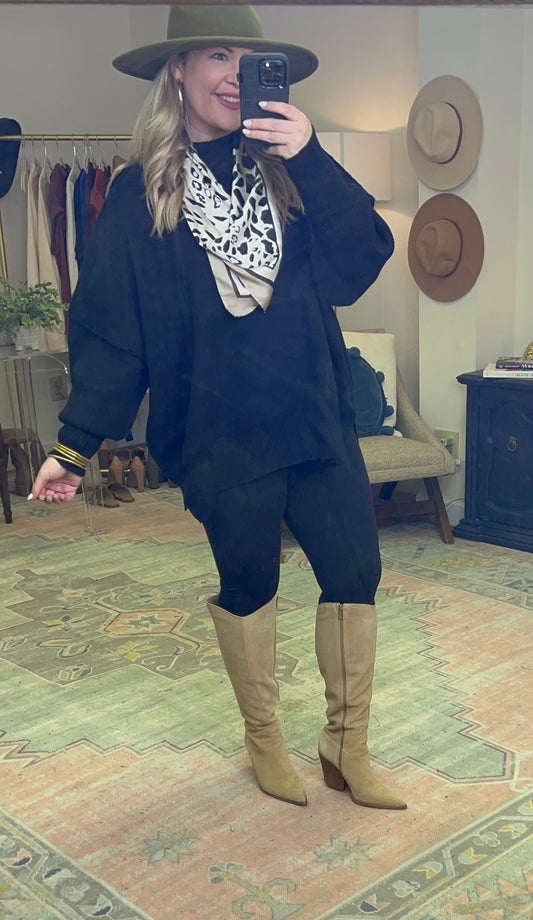 Ribbed Knit Slouchy Sweater