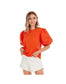 Structured Staple Poplin Puff Sleeve Top