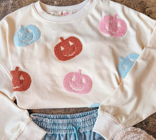 Precious in the Patch Pumpkin Crewneck Pullover