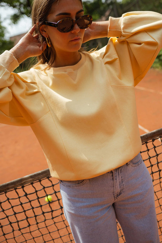 Standing Ovation Pleated Sleeve Pullover Top
