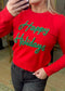 Red Puff Script Happy Holidays Sweater