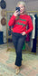 Red Puff Script Happy Holidays Sweater