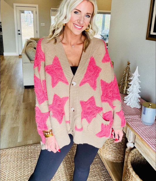 Starry Knit Textured Cardigan