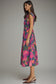 Painted Petals Watercolor Print Midi Dress