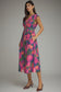 Painted Petals Watercolor Print Midi Dress